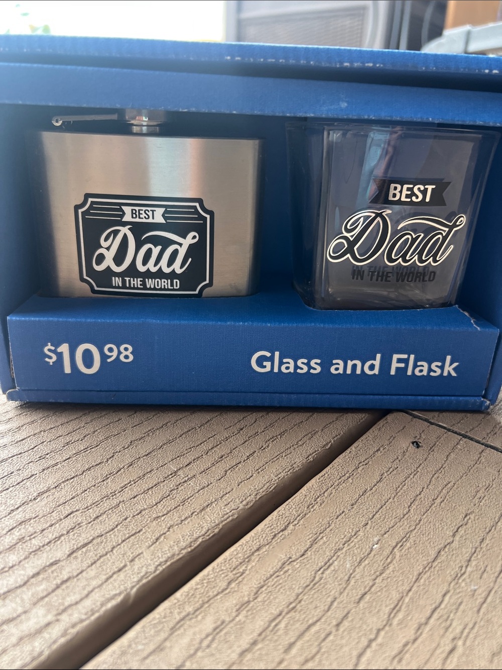 Best dad in the world flask cup set